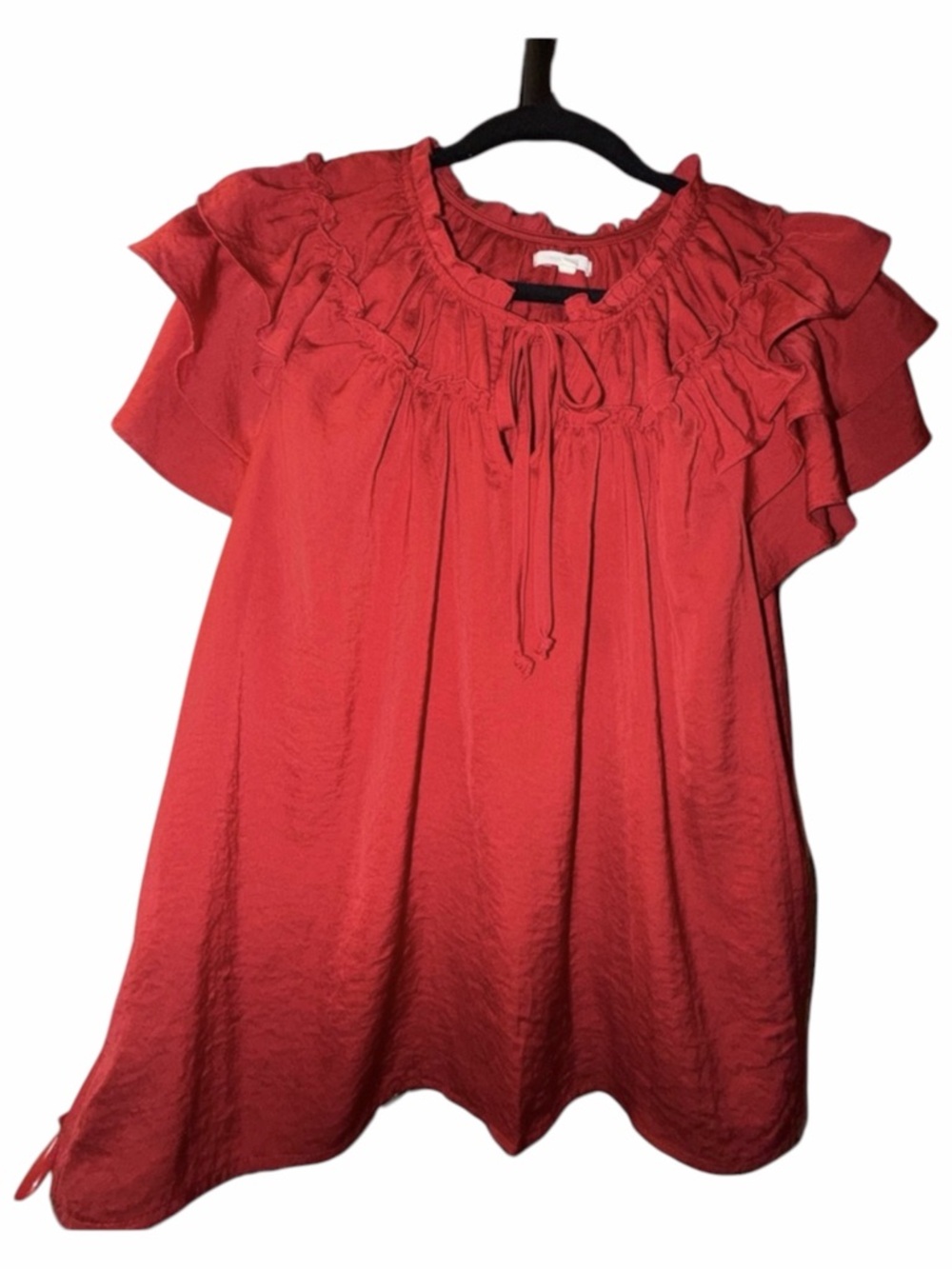 Maurices Vibrant Red Ruffle Top